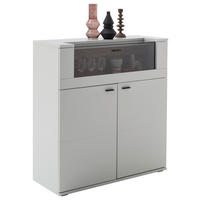HIGHBOARD Weiß, Eichefarben  110/118/44 cm  - Eichefarben/Anthrazit, Design, Glas/Holzwerkstoff (110/118/44cm) - Stylife