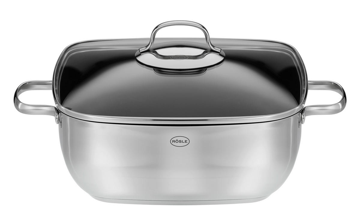 SERVIERPFANNE Elegance  - Edelstahlfarben, Basics, Metall (29,3 cm/38,2 cm/18,3 cmcm) - Rösle