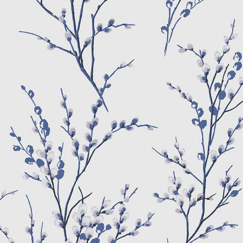 Xora Vliestapete Blau, Weiß 52x1000 cm