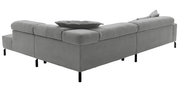 ECKSOFA in Feincord Grau  - Schwarz/Grau, KONVENTIONELL, Textil/Metall (311/219cm) - Hom`in