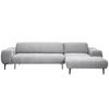 ECKSOFA in Chenille Silberfarben  - Silberfarben/Schwarz, Design, Textil/Metall (311/167cm) - Xora