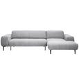 ECKSOFA in Chenille Silberfarben  311/167 cm  - Silberfarben/Schwarz, Design, Textil/Metall (311/167cm) - Xora