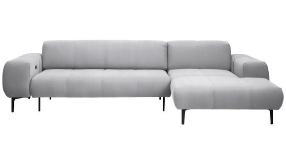 ECKSOFA in Chenille Silberfarben 311/167 cm - Silberfarben/Schwarz, Design, Textil/Metall (311/167cm) - Xora