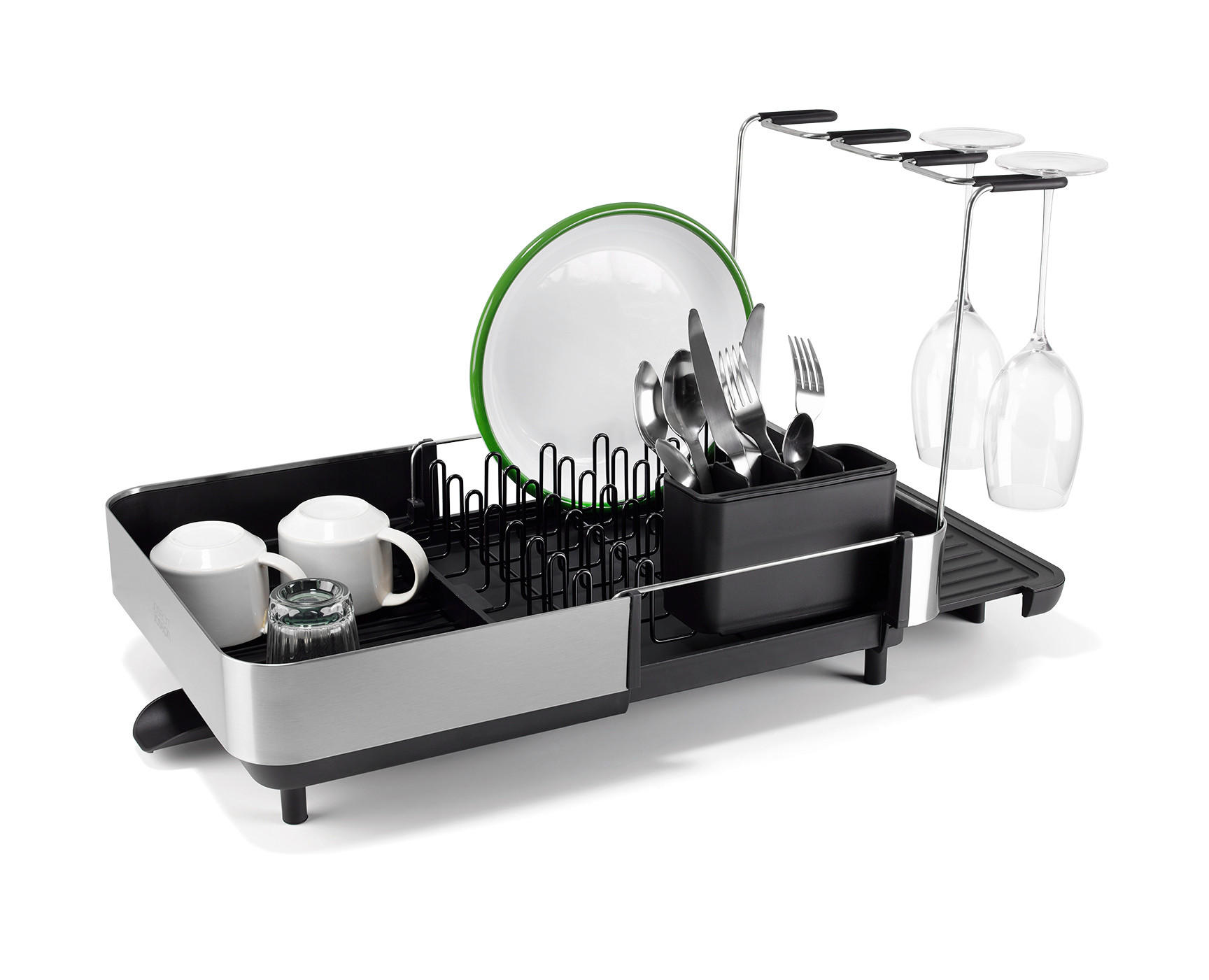 OCEĐIVAČ POSUĐA Extend  - boja nerđajućeg čelika/crna, Osnovno, metal/plastika (35,5-68/35,5/17cm) - Joseph Joseph