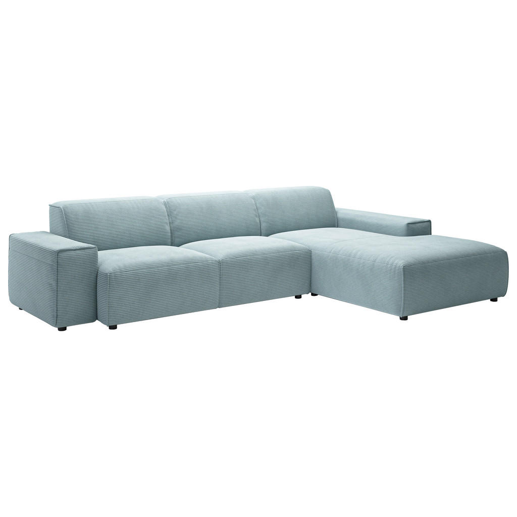 Thumbnail - Pure Home Lifestyle Ecksofa 9125, Hellblau, Textil, 4-Sitzer, Ottomane rechts, L-Form, 300x189 cm, Goldenes M, Made in E...