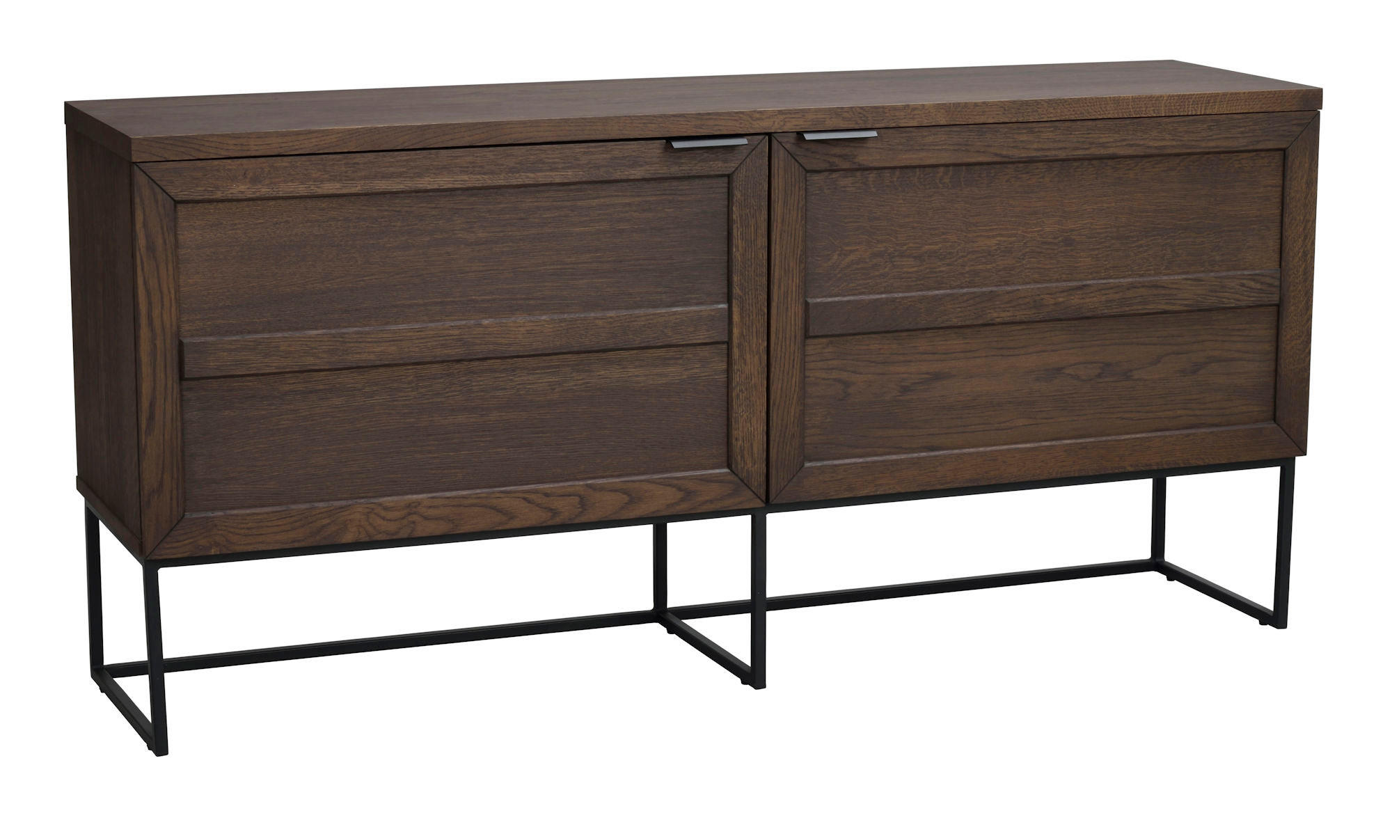 SIDEBOARD 160/76/41 cm  - svart/mörkbrun, Modern, metall/trä (160/76/41cm) - Rowico