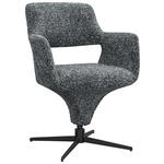 ARMLEHNSTUHL  Stoffauswahl, Sitzfläche 360° drehbar, automatische Rückholfunktion Mikrofaser  - Schwarz/Grau, Design, Textil/Metall (61/84/63cm) - Novel