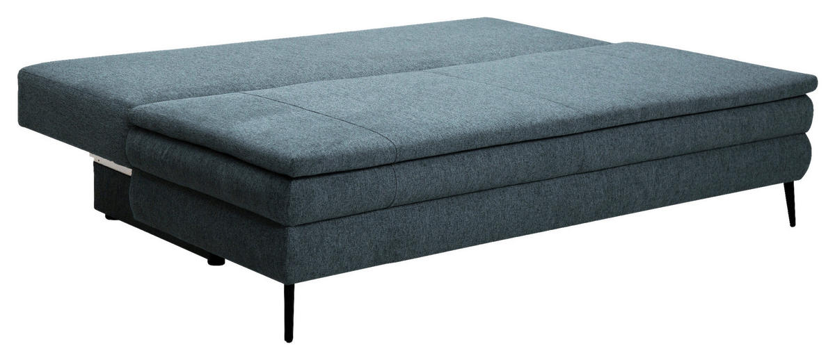 SCHLAFSOFA Webstoff Blau  - Blau/Schwarz, Design, Kunststoff/Textil (200/90/100cm) - Venda