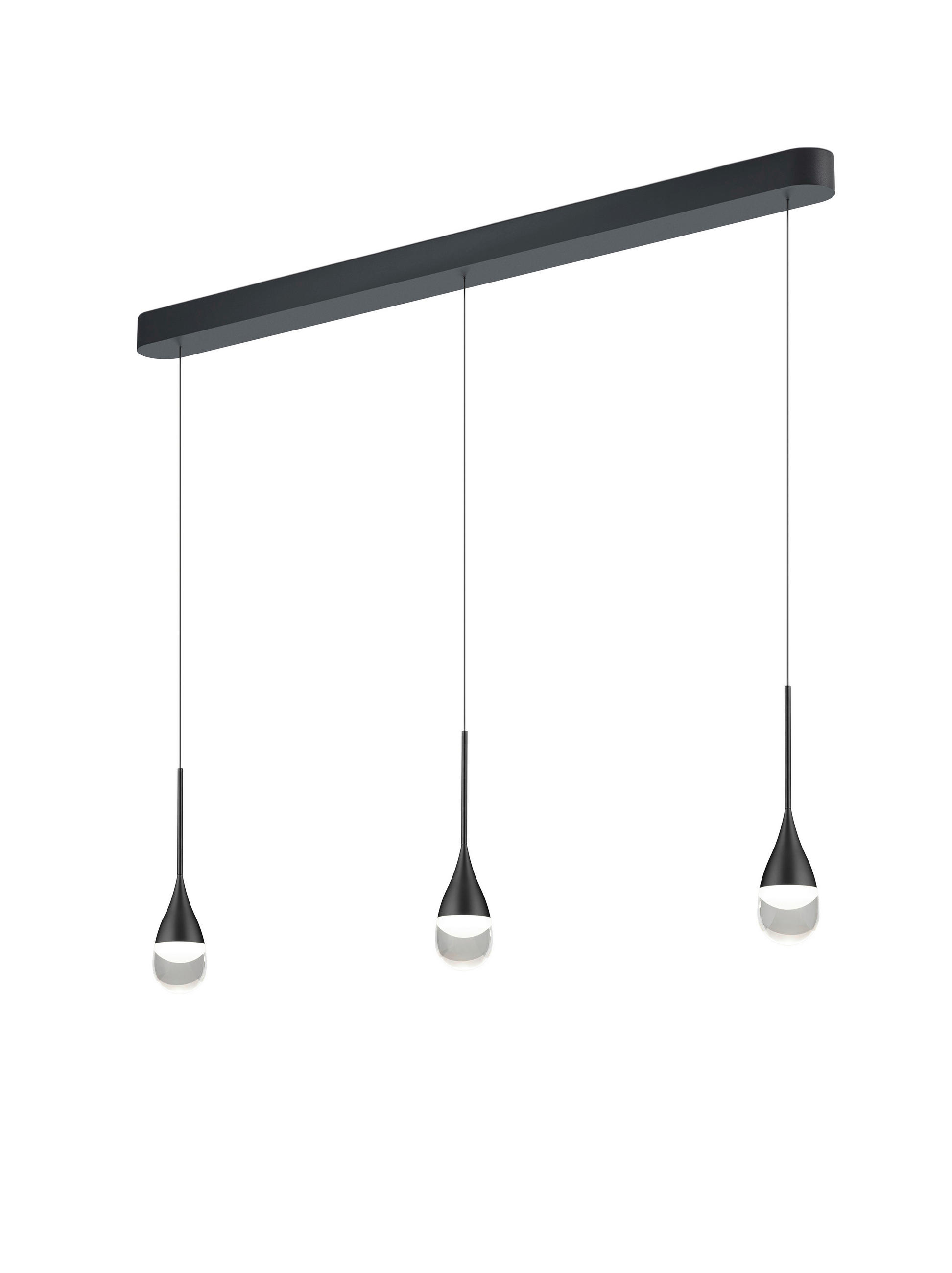 LED-HÄNGELEUCHTE Deep 120/8/210 cm   - Schwarz, Design, Glas/Metall (120/8/210cm) - Helestra