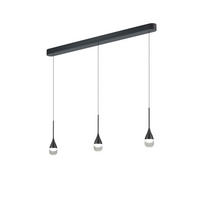 LED-HÄNGELEUCHTE Deep 120/8/210 cm   - Schwarz, Design, Glas/Metall (120/8/210cm) - Helestra