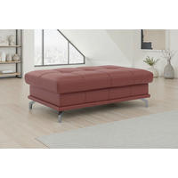 HOCKER COSTELLO E Echtleder Rotbraun  - Rotbraun/Schwarz, Basics, Leder/Metall (133/47/72cm) - Sit & More
