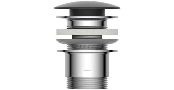 ABLAUFVENTIL  - Chromfarben/Schwarz, Basics, Metall (6,5cm) - Xora