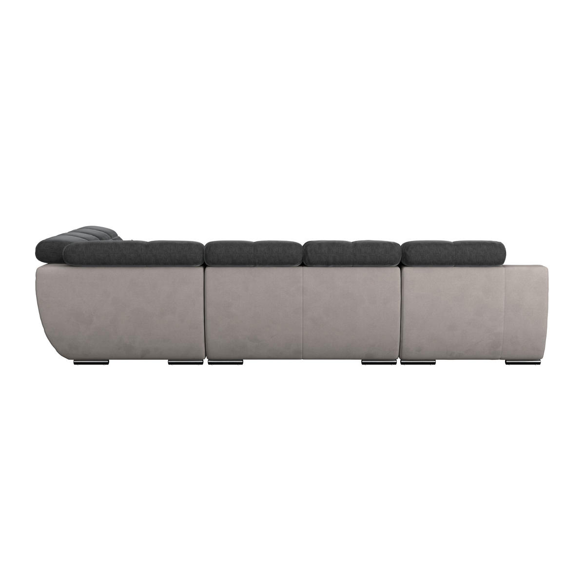 WOHNLANDSCHAFT in Webstoff Anthrazit, Grau  - Chromfarben/Anthrazit, Modern, Textil/Metall (184/345/228cm) - MID.YOU