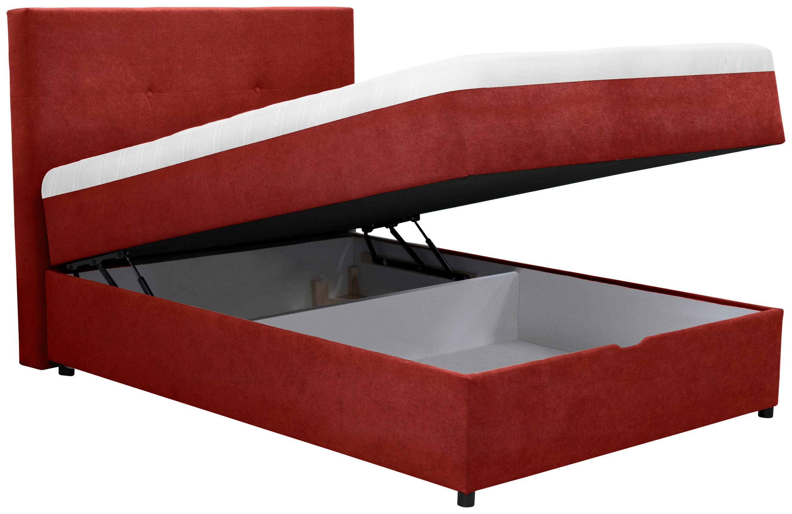 BOXBETT 140/200 cm  in Rot  - Rot/Schwarz, KONVENTIONELL, Kunststoff/Textil (140/200cm) - Carryhome