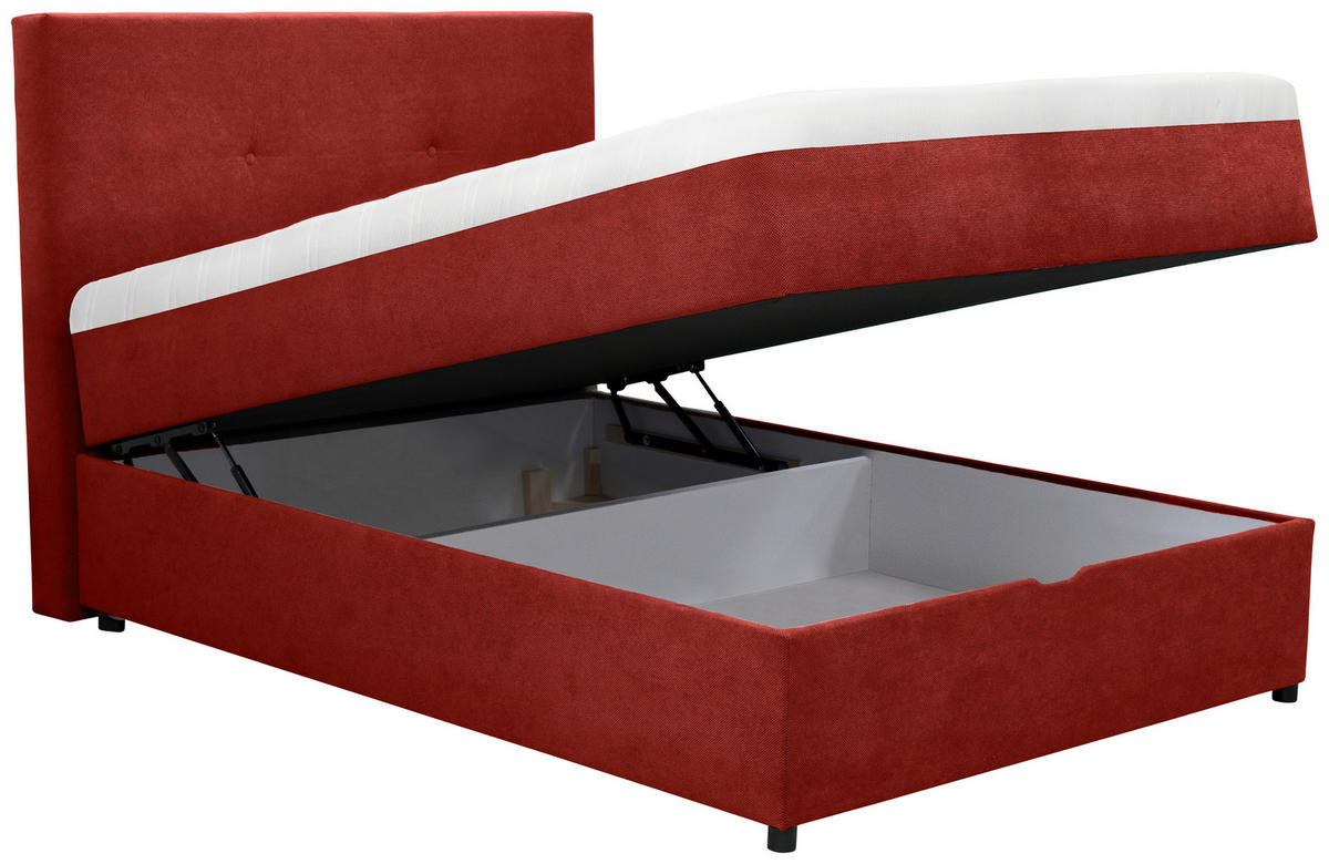 BOXBETT 120/200 cm  in Rot  - Rot/Schwarz, Konventionell, Kunststoff/Textil (120/200cm) - Carryhome