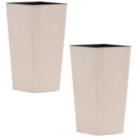 ÜBERTOPF-SET  2-teilig  - Creme, Basics, Kunststoff (25/46,5/25cm) - Siena Garden