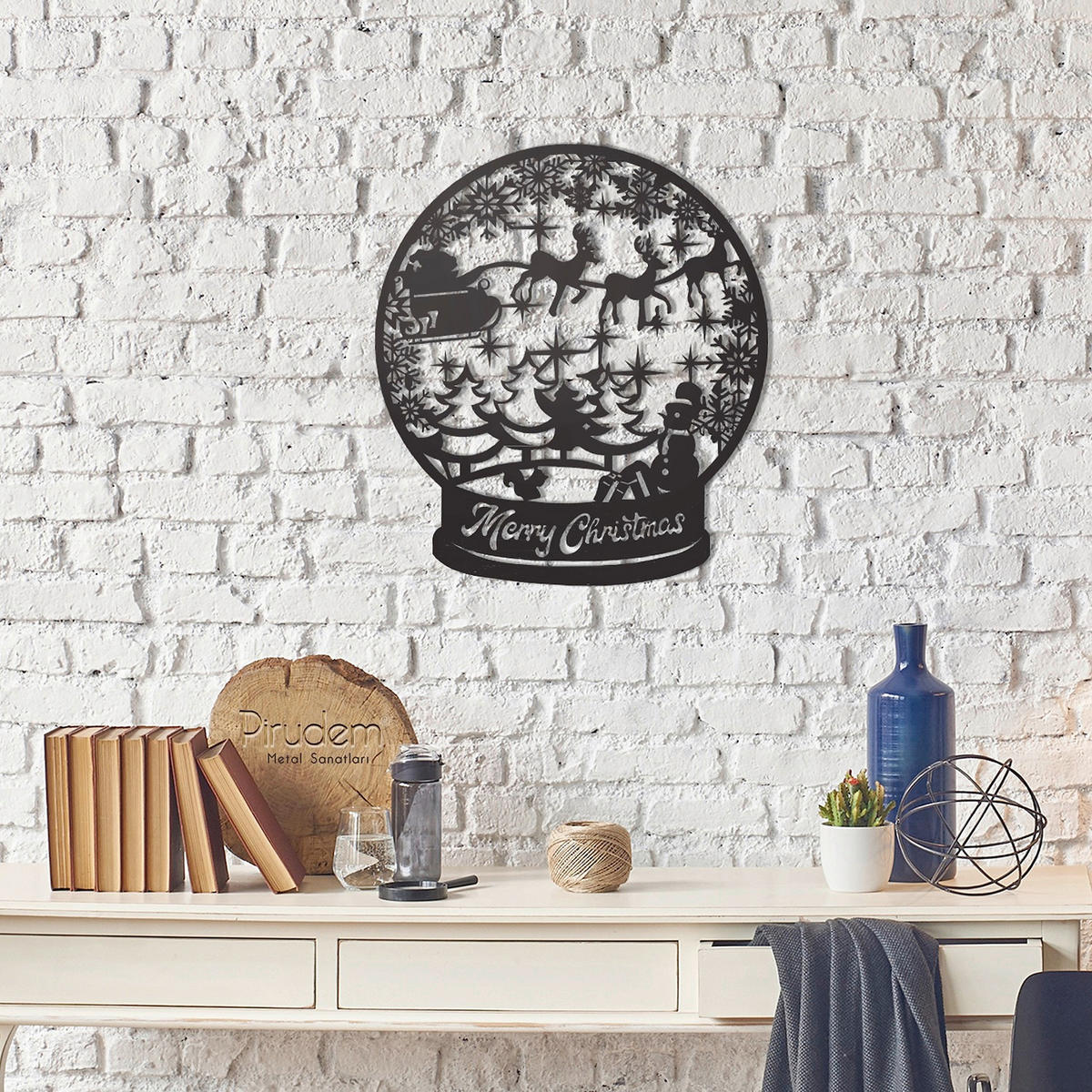 METALLBILD Schwarz 50/50 cm  - Schwarz, Basics, Metall (50/50cm) - X-Mas