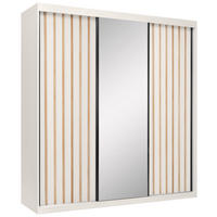 SCHIEBETÜRENSCHRANK 200/215/59,5 cm,  in Kaschmir, 3 Tür(en)  - Kaschmir/Schwarz, MODERN, Holzwerkstoff/Metall (200/215/59,5cm) - P & B