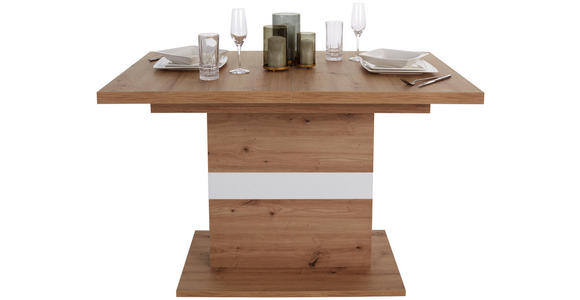 Ausziehtisch Kashmir 120 Az - Eichefarben/Weiß, MODERN, Holzwerkstoff (120/75,9/80cm) - James Wood