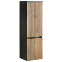 MIDISCHRANK 40/133/35 cm  - Eiche Wotan/Graphitfarben, Natur, Holzwerkstoff/Kunststoff (40/133/35cm) - Xora
