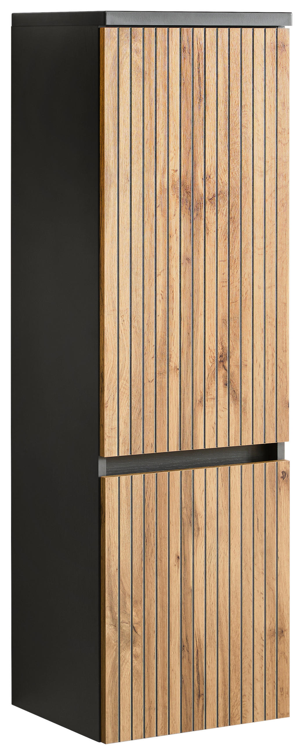 MIDISCHRANK 40/133/35 cm  - Eiche Wotan/Graphitfarben, Natur, Holzwerkstoff/Kunststoff (40/133/35cm) - Xora