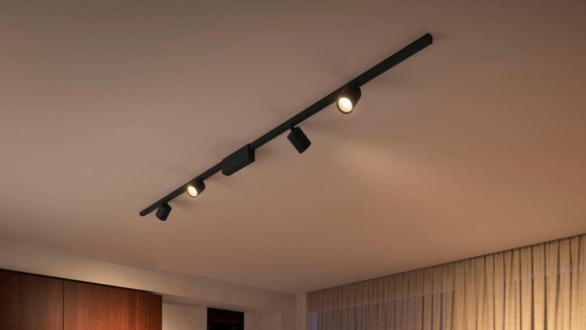 SCHIENENSYSTEM Perifo 221,5/12,8/2,6 cm   - Schwarz, Basics, Metall (221,5/12,8/2,6cm) - Philips HUE