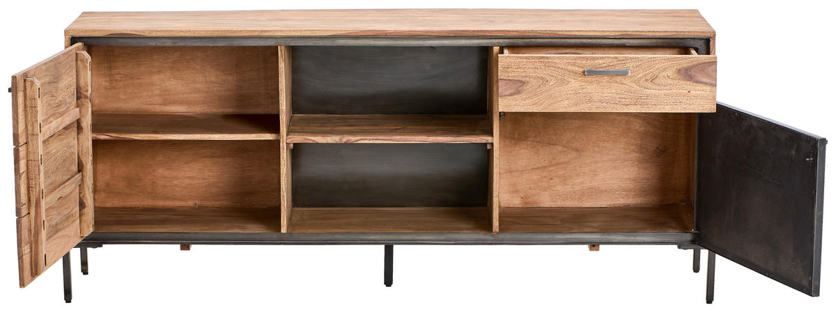 SIDEBOARD  in 180/77/40 cm  - Sheeshamfarben/Grau, KONVENTIONELL, Holz/Stein (180/77/40cm) - Livetastic