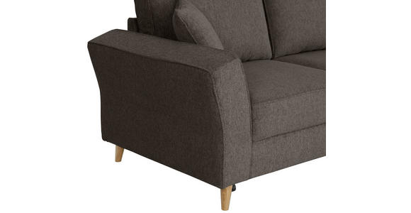 ECKSOFA Graubraun Flachgewebe - Eichefarben/Graubraun, KONVENTIONELL, Holz/Textil (265/159cm) - Carryhome