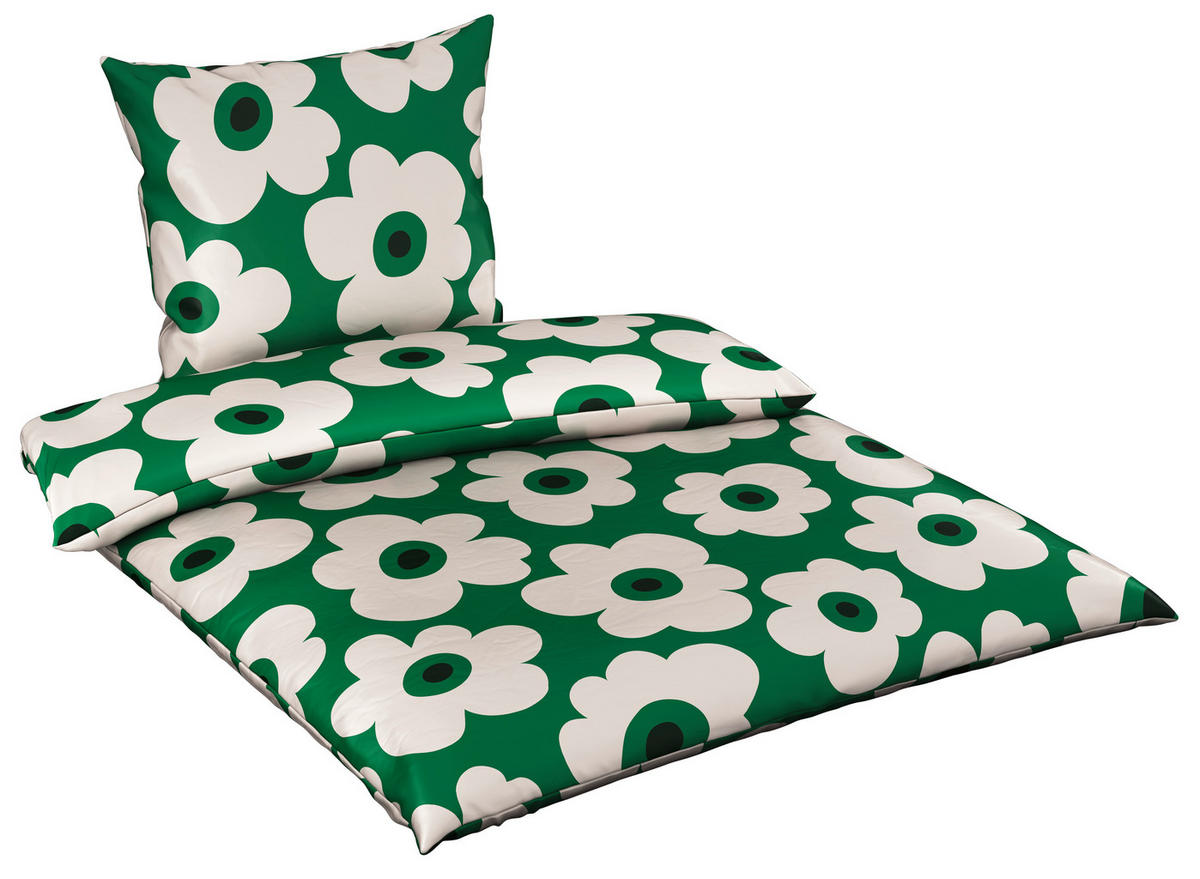 BETTWÄSCHE Satin 135/200 cm  - Grün, Textil (135/200cm) - Bio:Vio