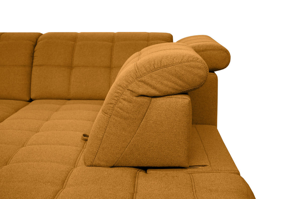 SAROKKANAPÉ textil sárga  - sárga/fekete, Design, textil/fa (297/216cm) - Xora