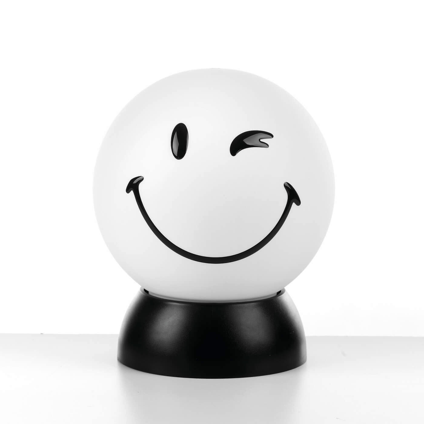 KINDERTISCHLEUCHTE 2001 SMILEY  - Weiß Hochglanz/Schwarz, Basics, Kunststoff (15/15/20cm)