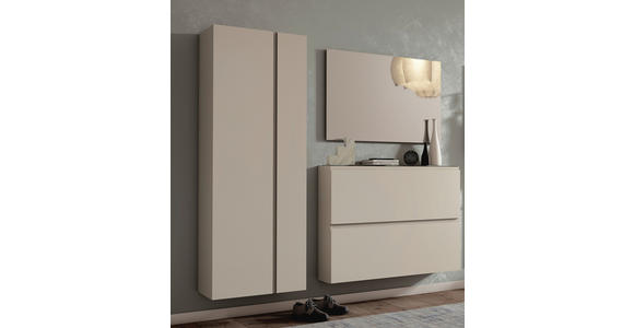 GARDEROBE 3-teilig  in 180/185/33 cm  - Taupe, Design, Glas/Holzwerkstoff (180/185/33cm) - Moderano