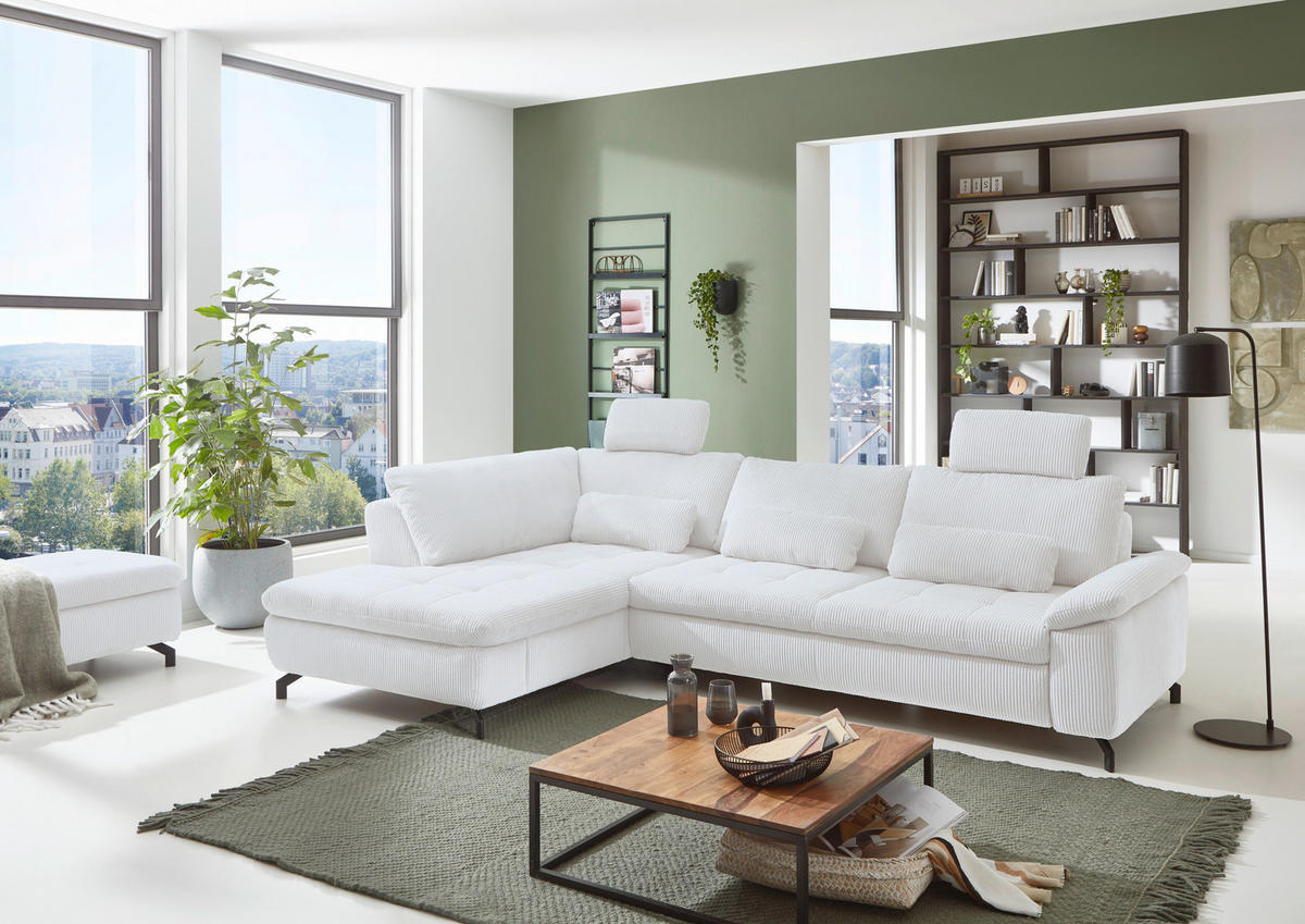 HÖRNSOFFA i manchester, velour ljusgrå  - ljusgrå/svart, Design, metall/textil (197/291cm) - Beldomo Style