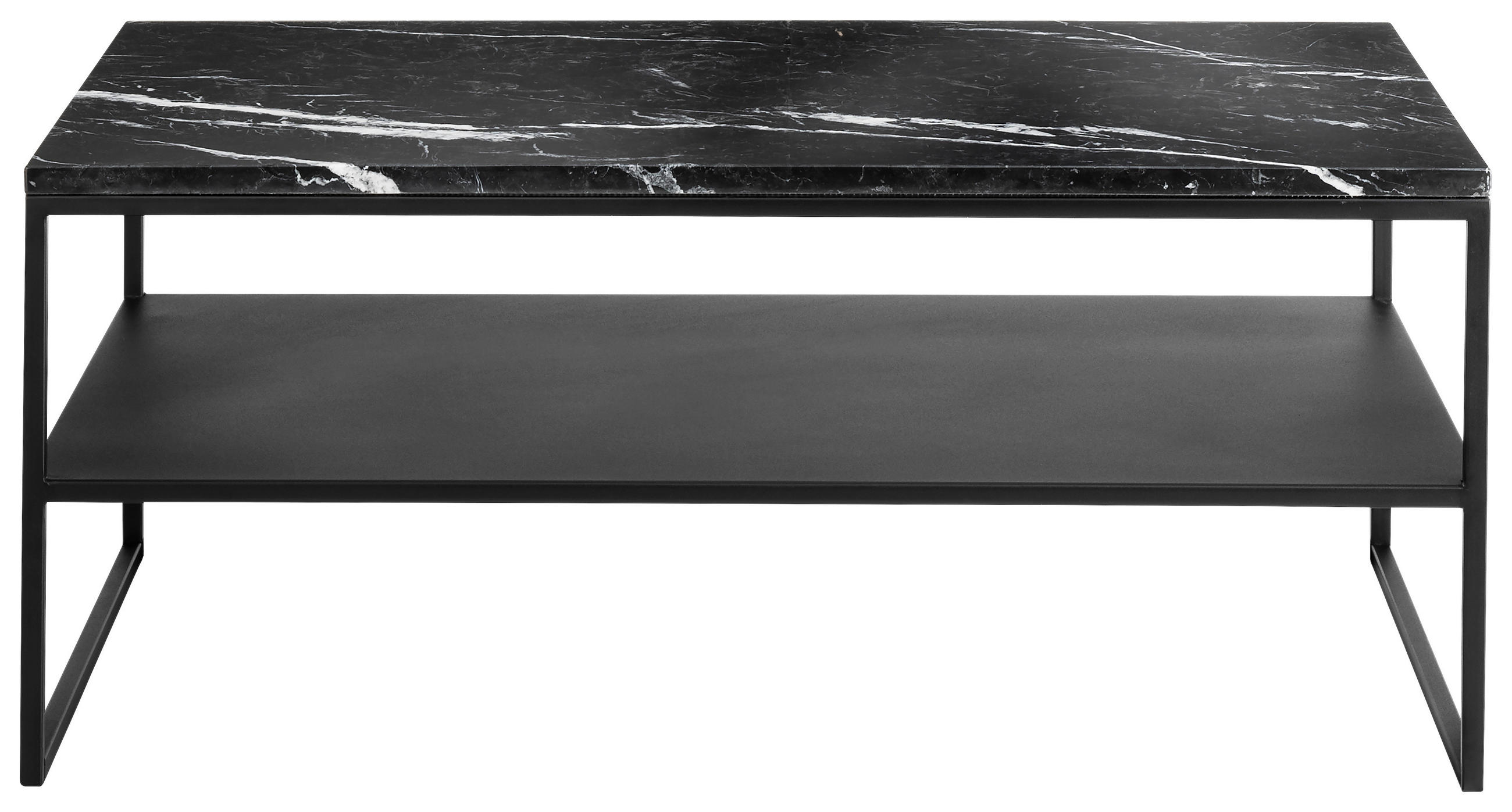 COUCHTISCH in Metall 100/60/41 cm  - Schwarz, Design, Stein/Metall (100/60/41cm) - Johann Jakob