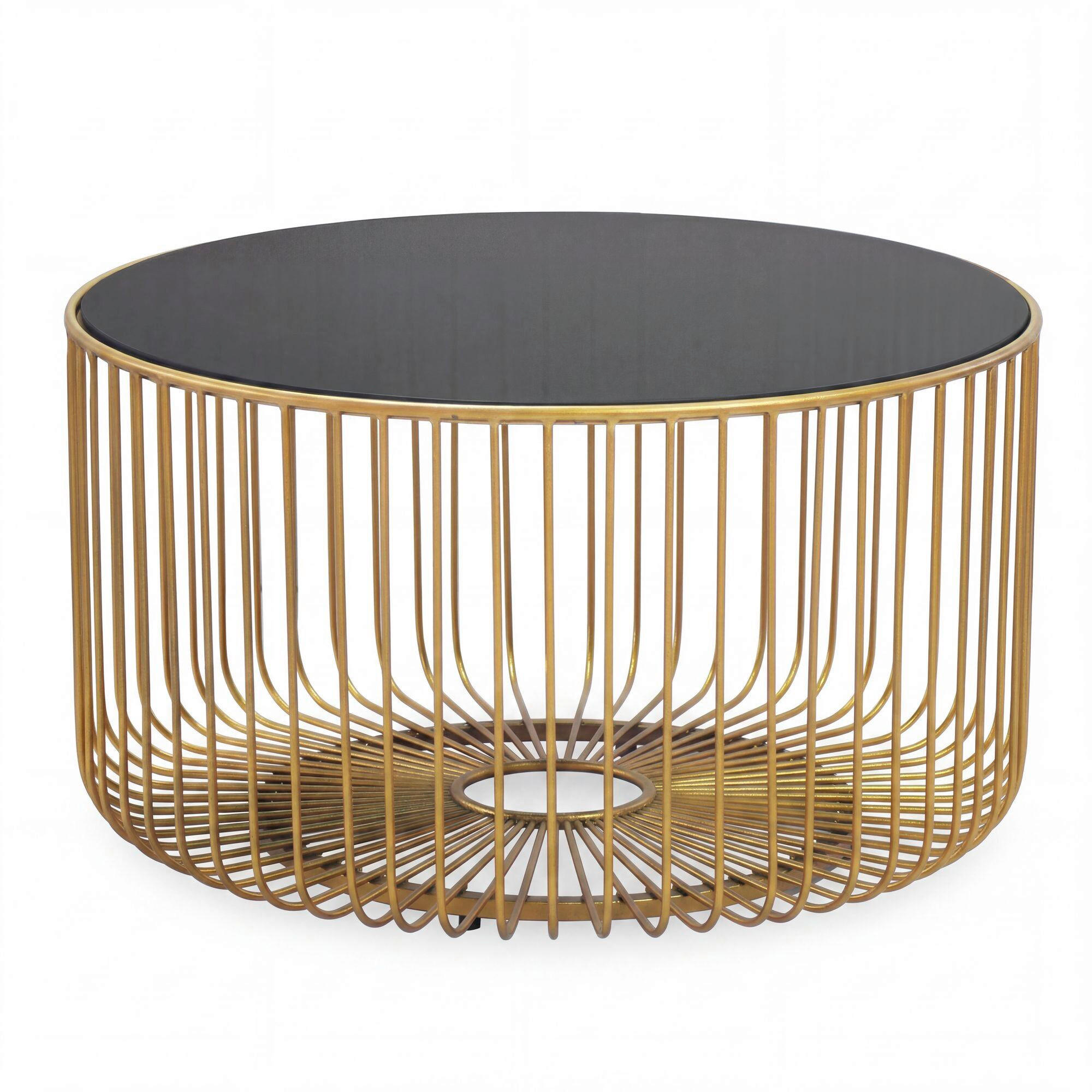 COUCHTISCH in Metall 60/60/35 cm  - Goldfarben, Design, Glas/Metall (60/60/35cm) - MID.YOU