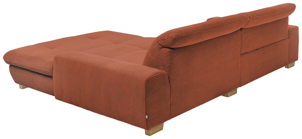 ECKSOFA Orange Cord  - Eichefarben/Orange, Design, Holz/Textil (276/198cm) - SetOne by Musterring