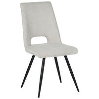 STUHL Mikrofaser Beige  - Beige/Schwarz, Design, Textil/Metall (46/92/61cm) - Boxxx