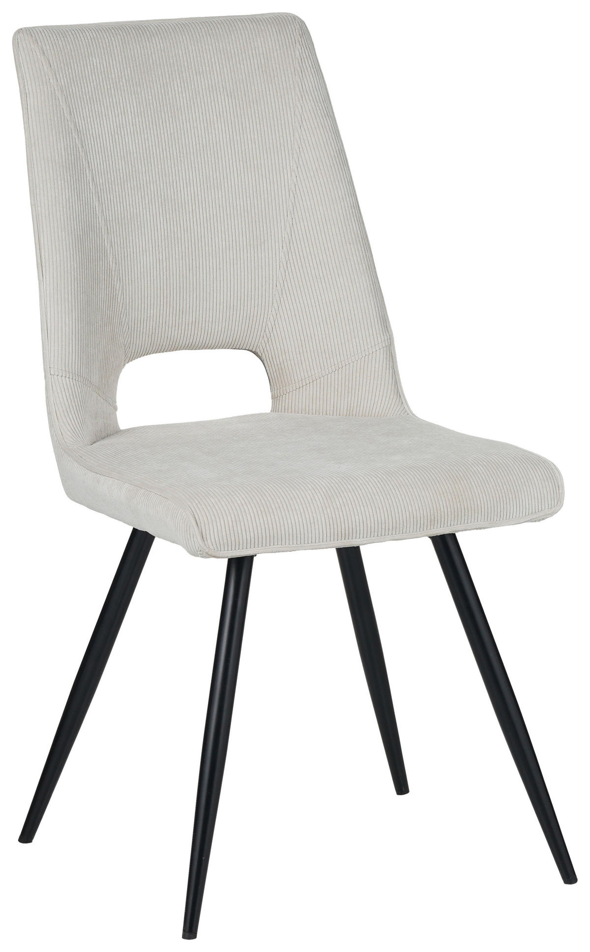 STUHL Mikrofaser Beige  - Beige/Schwarz, Design, Textil/Metall (46/92/61cm) - Boxxx