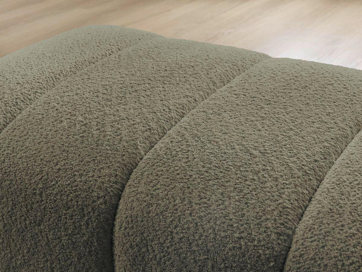 HOCKER ANNECY Bouclé Grün  - Schwarz/Grün, MODERN, Kunststoff/Textil (146/45/68cm)