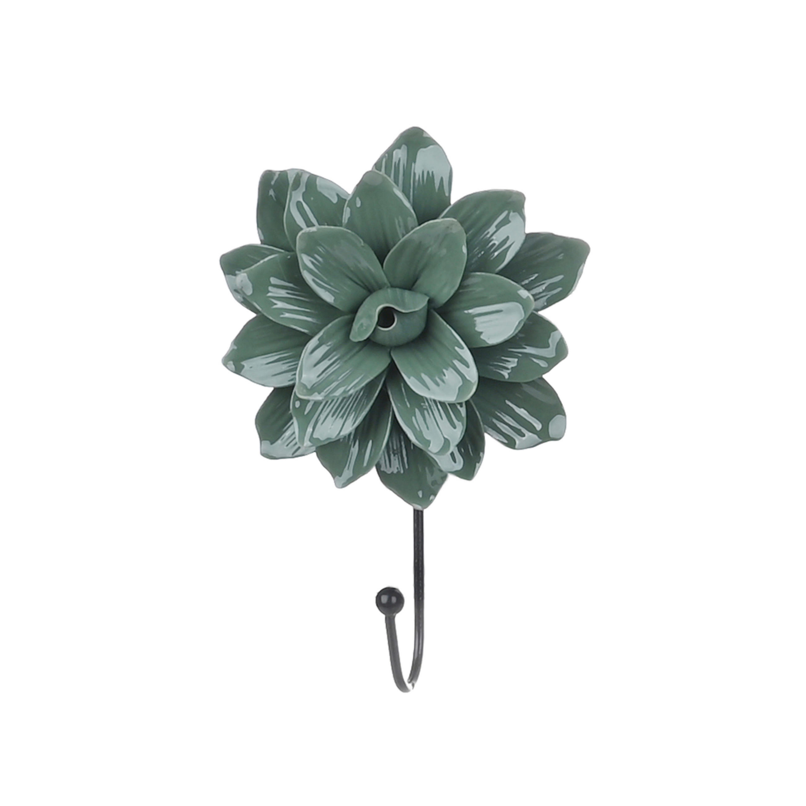 HÁČEK NA STĚNU - zelená, Basics, kov/keramika (14/9,5/3,3cm) - Ambia Home