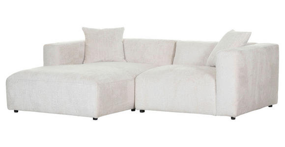 ECKSOFA Creme Chenille - Creme/Schwarz, MODERN, Kunststoff/Textil (178/231cm) - Carryhome