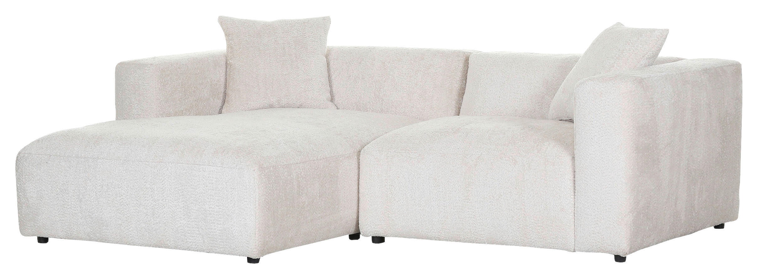 ECKSOFA Creme Chenille  - Creme/Schwarz, MODERN, Kunststoff/Textil (178/231cm) - Carryhome