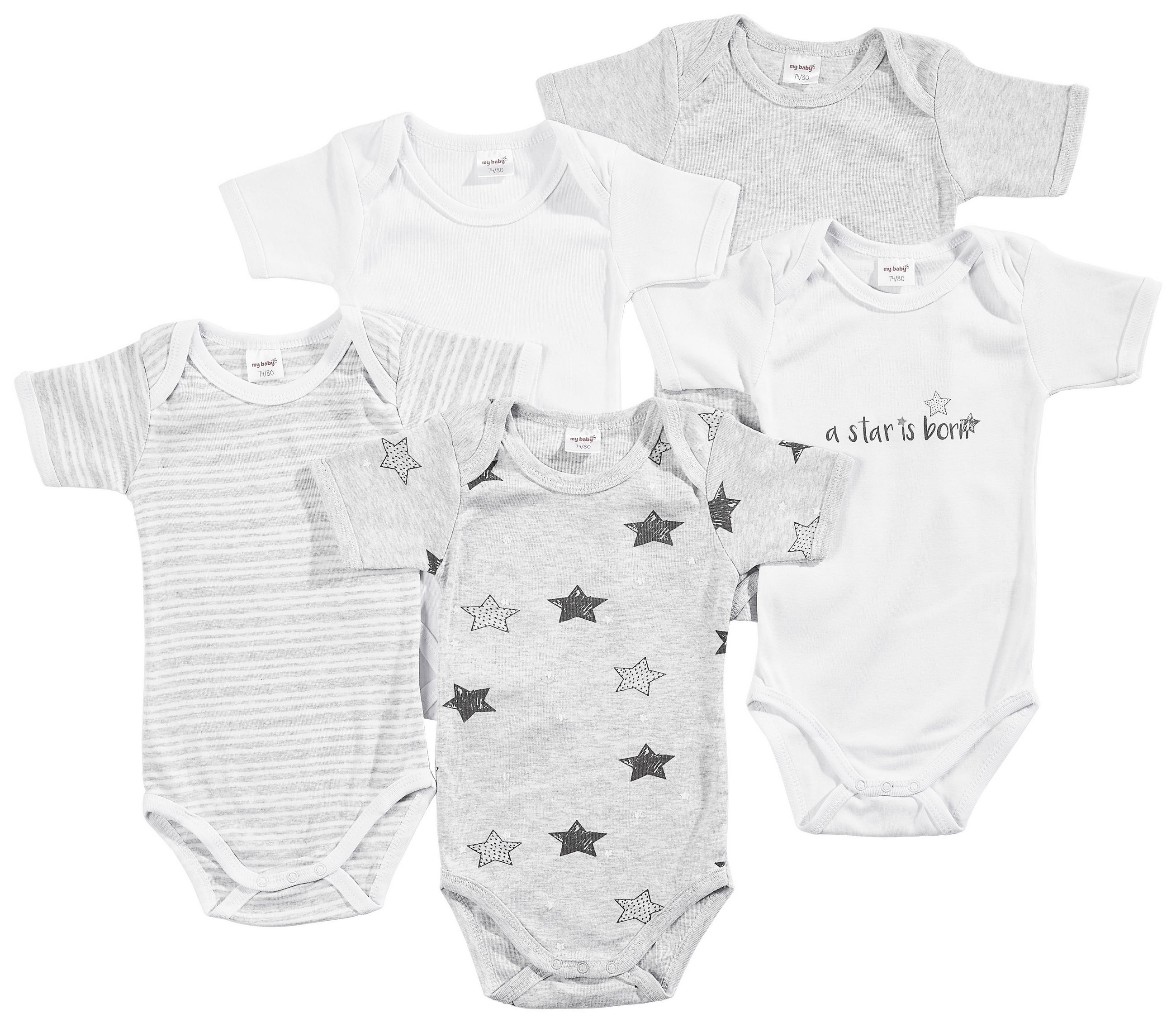 BABYBODY SET  - vit/grå, Basics, textil (86/92null) - My Baby Lou