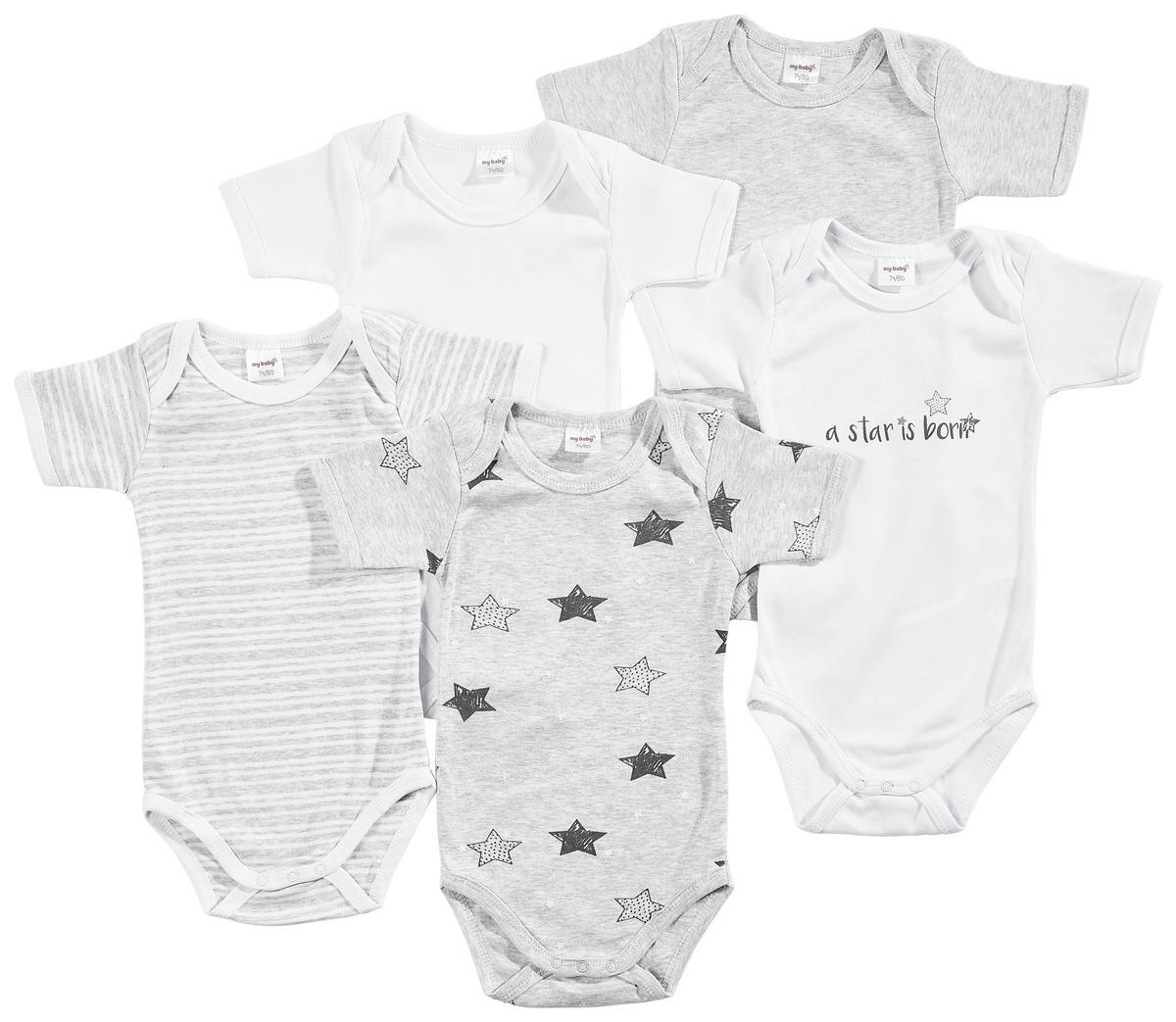 BABYBODY SET  - vit/grå, Basics, textil (86/92null) - My Baby Lou