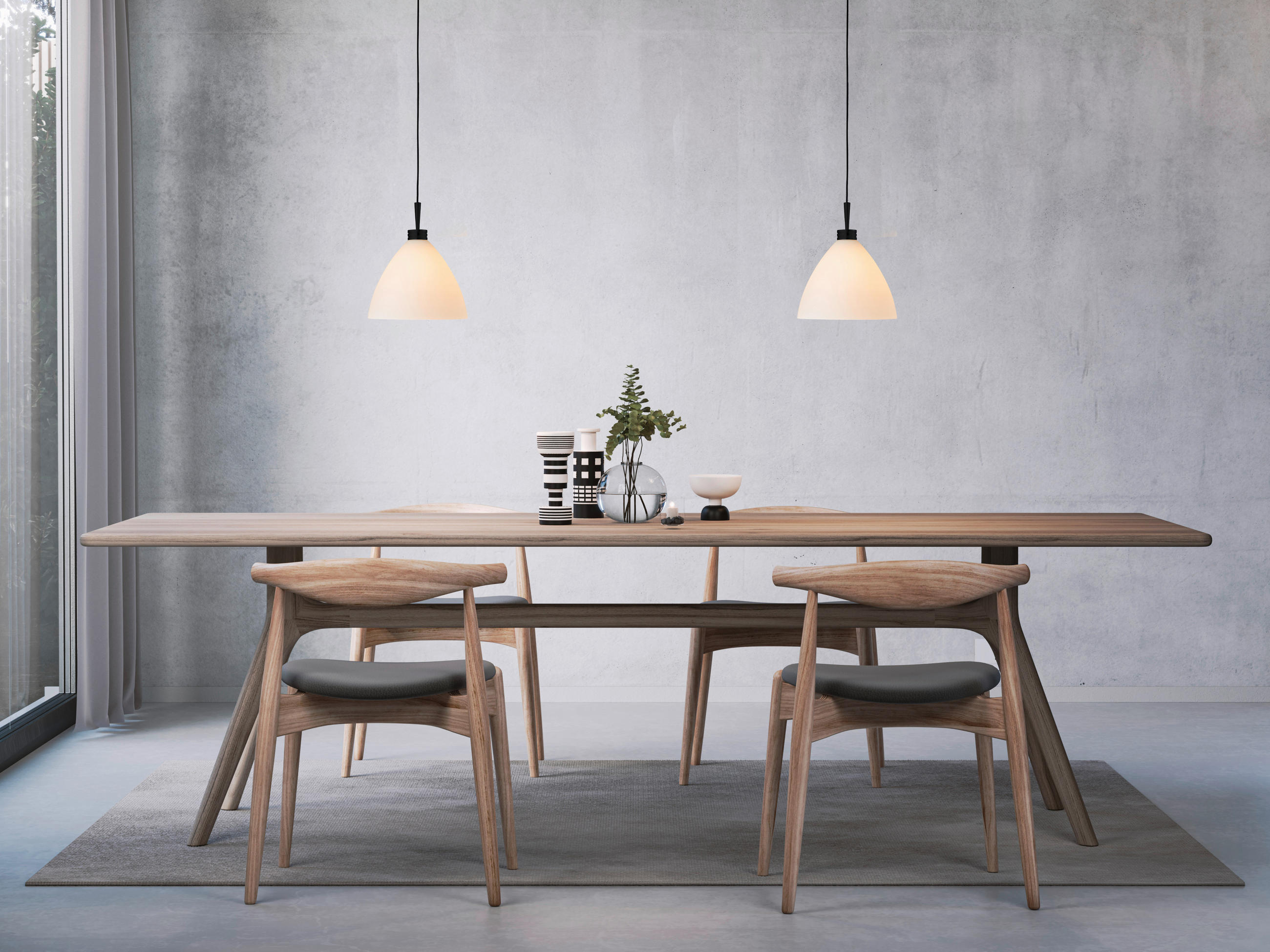 HÄNGLAMPA Maxi Dove 30/26 cm  - opal/svart, Basics, metall/glas (30/26cm) - Belid