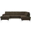 WOHNLANDSCHAFT in Flachgewebe Graubraun  - Graubraun/Schwarz, Konventionell, Textil/Metall (167/317/185cm) - Stylife