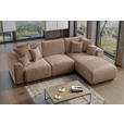 ECKSOFA Cappuccino Lederlook  - Chromfarben/Cappuccino, KONVENTIONELL, Kunststoff/Textil (293/195cm) - Carryhome