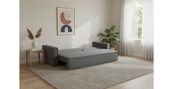 SCHLAFSOFA  mit Rücken echt, Armteil links, Armteil rechts Cord Anthrazit  - Anthrazit/Schwarz, Design, Textil (232/85/92cm) - Xora