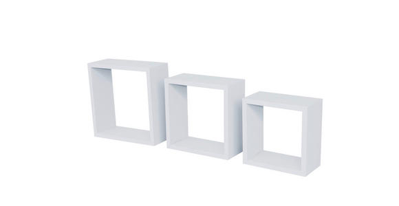 WANDREGALSET 3-teilig Weiß  - Weiß, Design, Holzwerkstoff - Carryhome