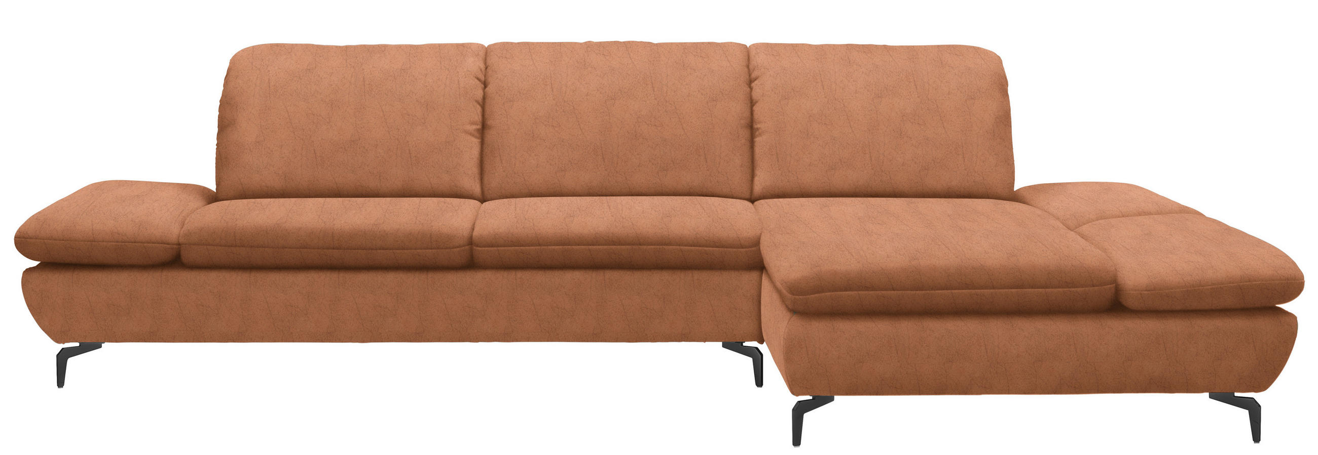 ECKSOFA Bronzefarben Flachgewebe  - Schwarz/Bronzefarben, Design, Textil/Metall (315/200cm) - Chilliano